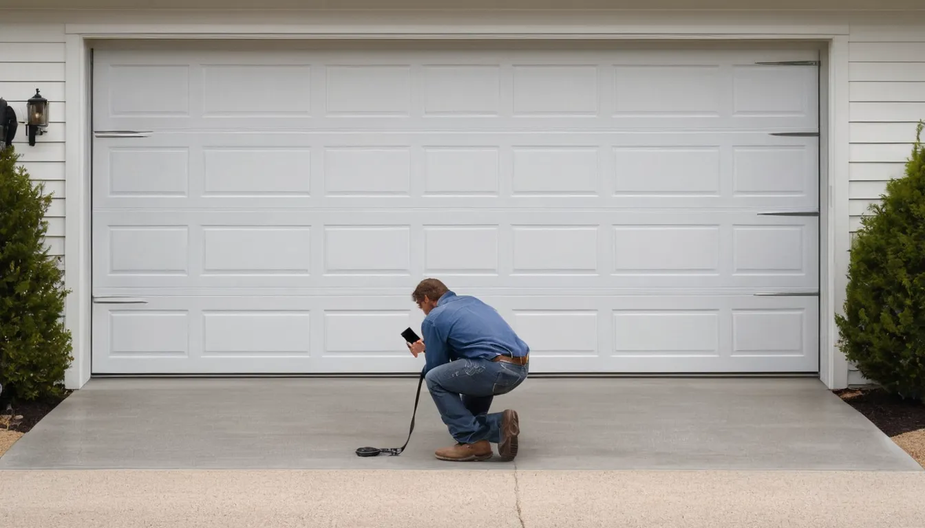 A friendly local provider checking a garage door track at a St. Paul home