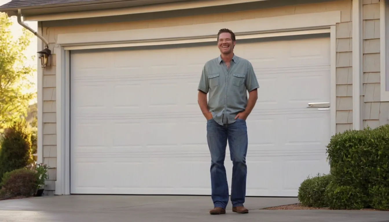 A homeowner and a garage door provider looking at a garage door in St. Paul